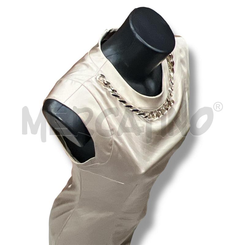 VESTITO DONNA GIL SANTUCCI CHAMPAGNE RASO CATENA SCOLLO | Mercatino dell'Usato Rivoli 3