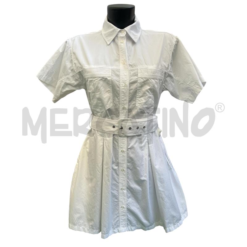 VESTITO DONNA GUESS BIANCO SCAMICIATO CINTURA | Mercatino dell'Usato Rivoli 1