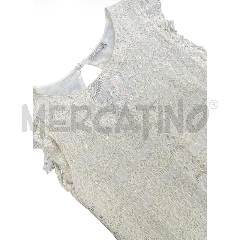VESTITO DONNA LA DEA CREMA PIZZO MANICA VOULANT | Mercatino dell'Usato Rivoli 3