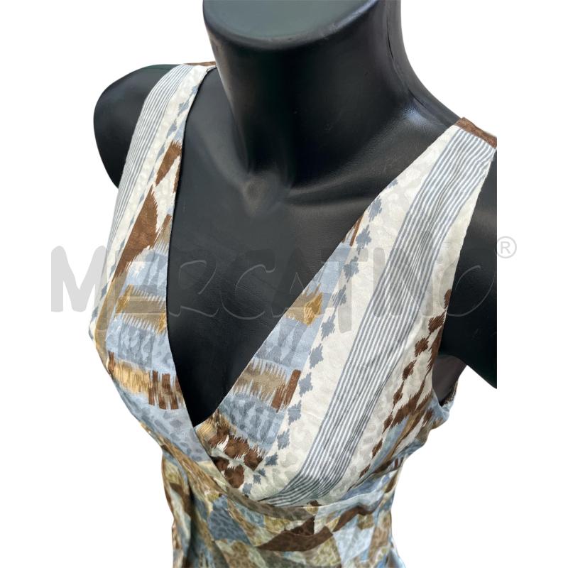 VESTITO DONNA MANILA GRACE GEOMETRIE AZZURRO E MARRONE | Mercatino dell'Usato Rivoli 3