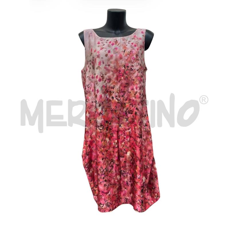 VESTITO DONNA MARINA RINALDI 100 SETA FANTASY FUCSIA ROSA | Mercatino dell'Usato Rivoli 1