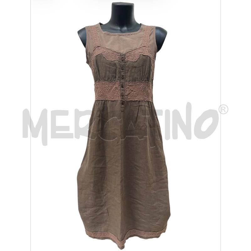 VESTITO DONNA MAX MARA WEEKEND MARRONE MISTO LINO | Mercatino dell'Usato Rivoli 1