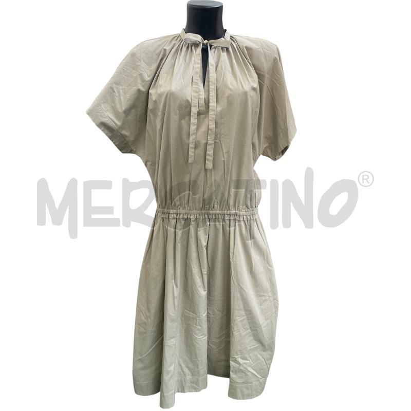 VESTITO DONNA SU TORTORA LUNGO BALZE SCOLLO FIOCCO | Mercatino dell'Usato Rivoli 1