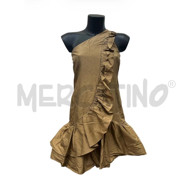VESTITO DONNA TWIN SET MARRONE VOULANT MONOSPALLA | Mercatino dell'Usato Rivoli 1