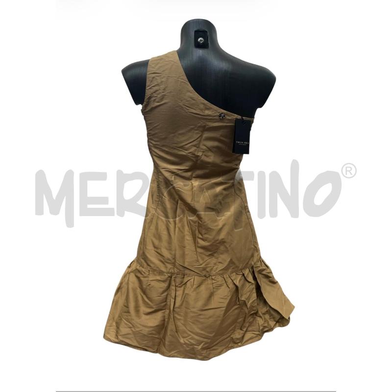 VESTITO DONNA TWIN SET MARRONE VOULANT MONOSPALLA | Mercatino dell'Usato Rivoli 2