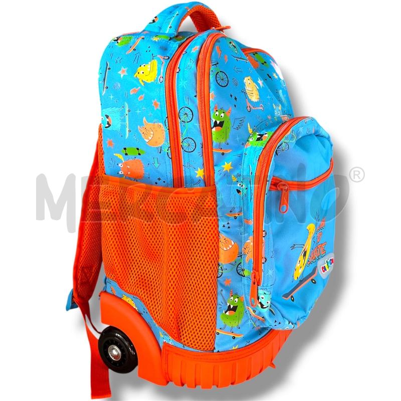 ZAINO TROLLEY CARIOCA AZZURRO BORN TO SKATE  | Mercatino dell'Usato Rivoli 2