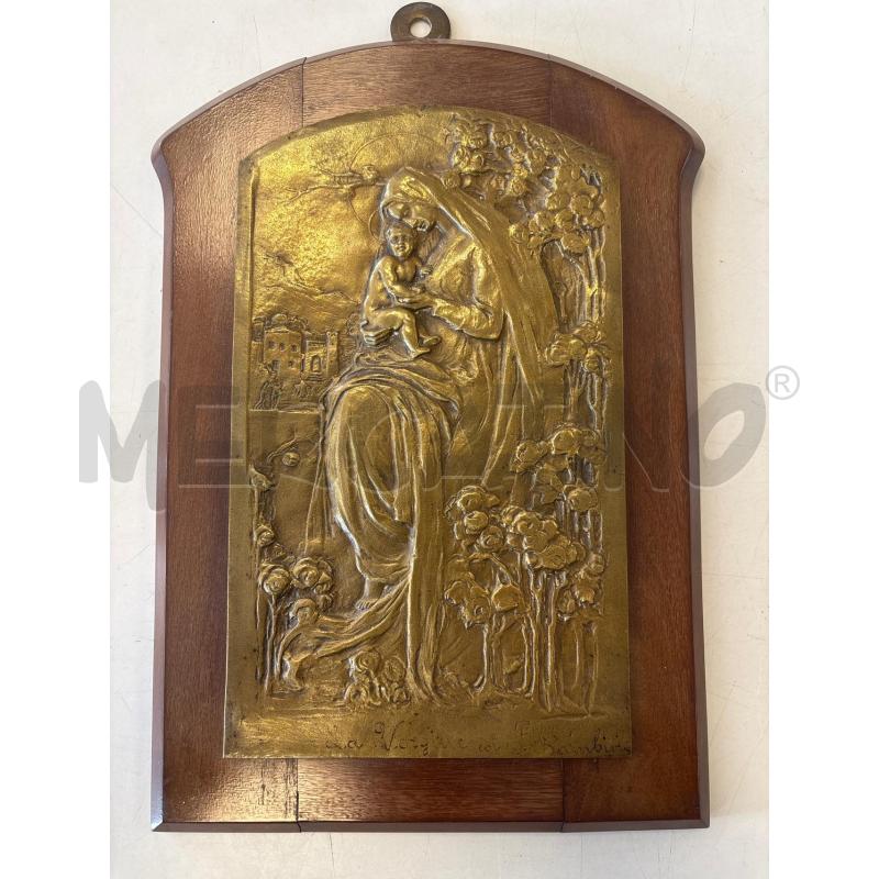 BASSORILIEVO IN BRONZO CELESTINO FUMAGALLI LA VERGINE COL S.BAMBINO | Mercatino dell'Usato Rivarolo canavese 1