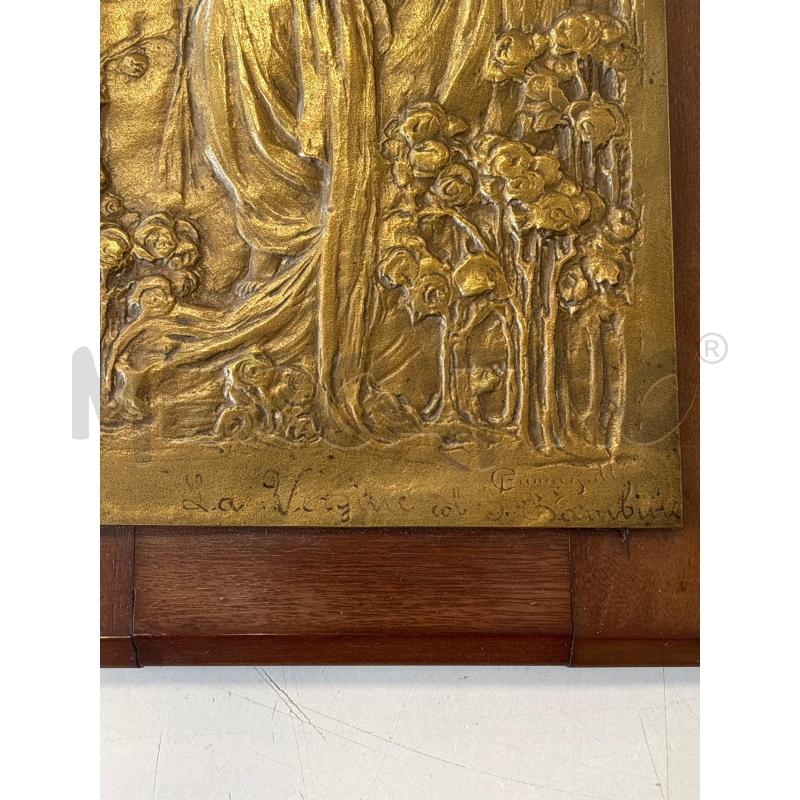 BASSORILIEVO IN BRONZO CELESTINO FUMAGALLI LA VERGINE COL S.BAMBINO | Mercatino dell'Usato Rivarolo canavese 3