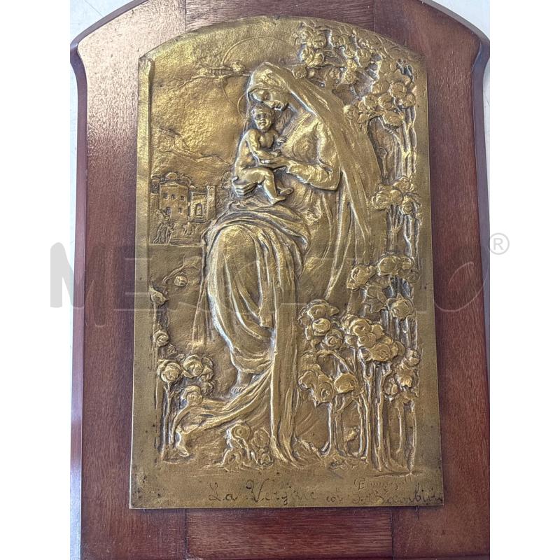 BASSORILIEVO IN BRONZO CELESTINO FUMAGALLI LA VERGINE COL S.BAMBINO | Mercatino dell'Usato Rivarolo canavese 4