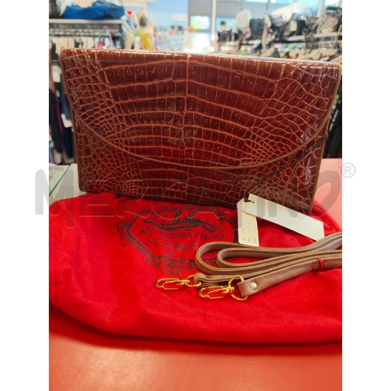 BORSA D APE REGINA TREND PELLE LIGATOR MARRONE | Mercatino dell'Usato Rivarolo canavese 1