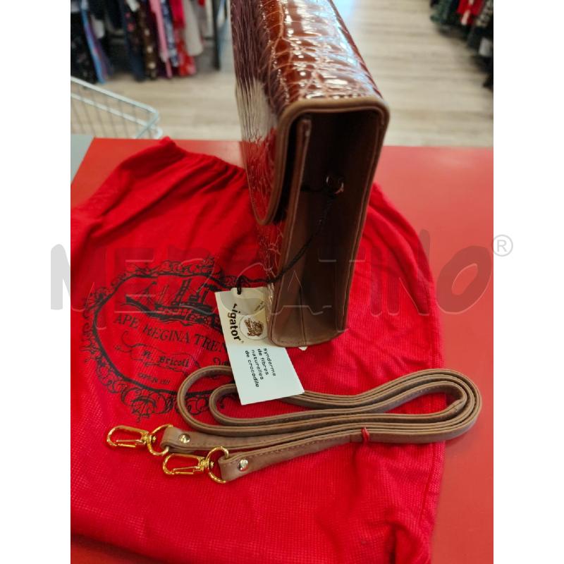 BORSA D APE REGINA TREND PELLE LIGATOR MARRONE | Mercatino dell'Usato Rivarolo canavese 2