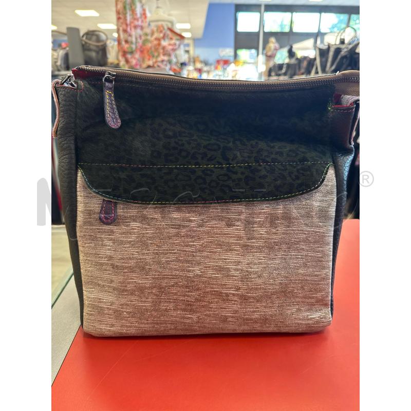 BORSA D EBARRITO PELLE DORATA LUREX CAVALLINO VERDE MACULATO | Mercatino dell'Usato Rivarolo canavese 1