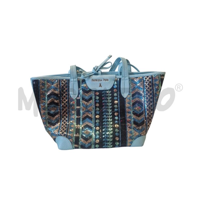 BORSA D PATRIZIA PEPE CELESTE PAILLETTES  | Mercatino dell'Usato Rivarolo canavese 1