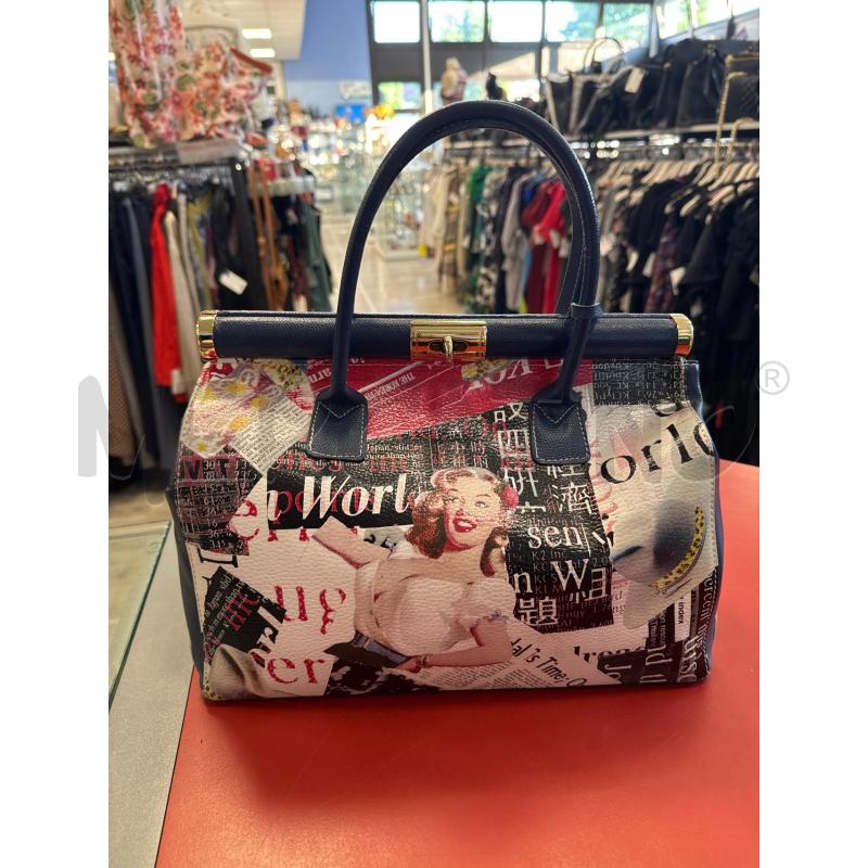 BORSA D PELLE BLU MARILYN MONROE | Mercatino dell'Usato Rivarolo canavese 1