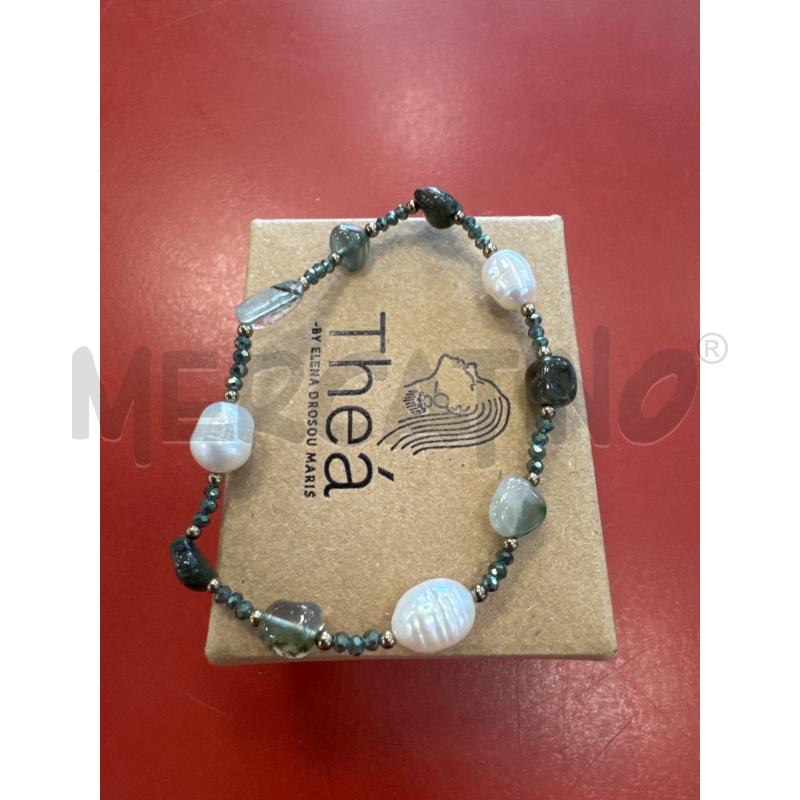 BRACCIALE THEÀ BY ELENA DROSOU MARIS PIETRE VERDI PERLE | Mercatino dell'Usato Rivarolo canavese 1
