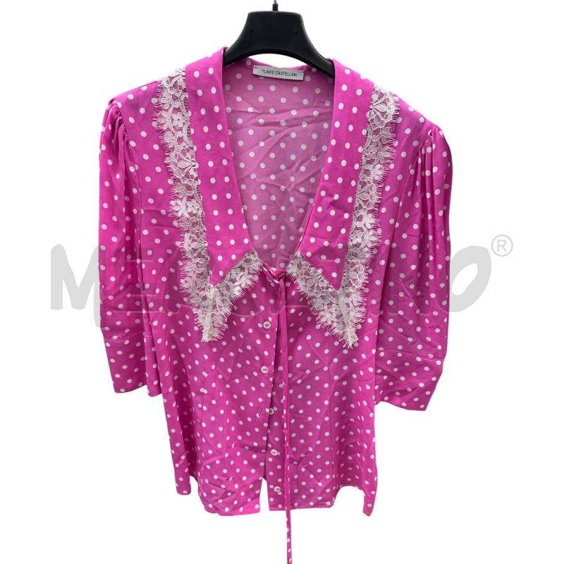 CAMICIA D FLAVIO CASTELLANI FUCSIA POIS BNC COLLETTO PIZZO | Mercatino dell'Usato Rivarolo canavese 1
