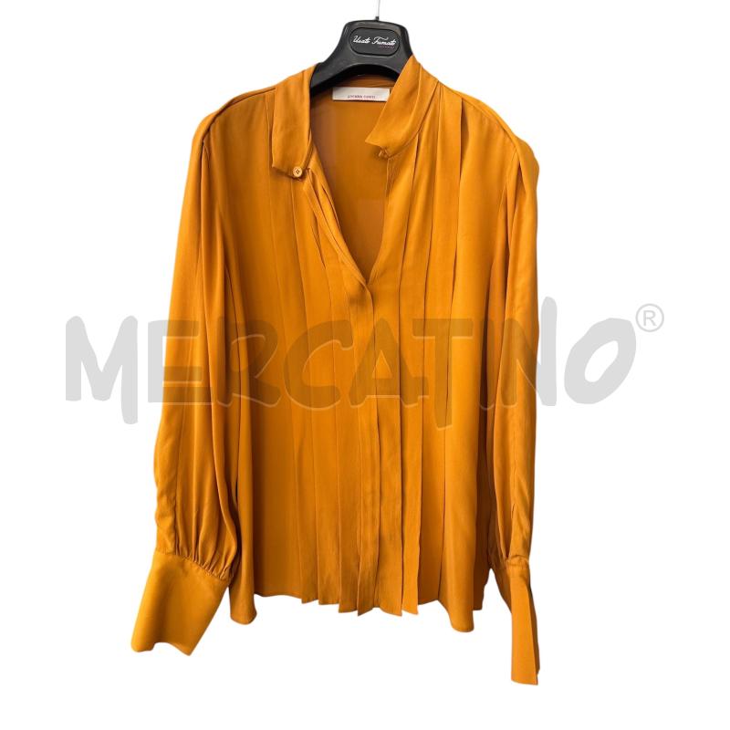 CAMICIA D LIVIANA CONTI SENAPE PIEGHE MISTO SETA | Mercatino dell'Usato Rivarolo canavese 1
