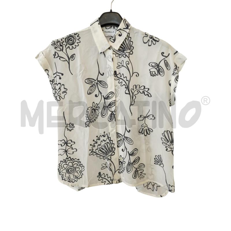 CAMICIA D MARELLA BNC FIORI NERI SETA | Mercatino dell'Usato Rivarolo canavese 1