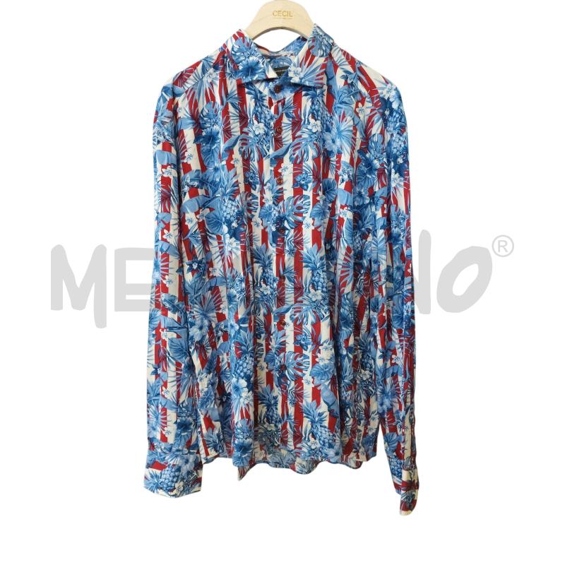 CAMICIA U MAURO VOLPONI BNC ROSSO FIORI BLU | Mercatino dell'Usato Rivarolo canavese 1