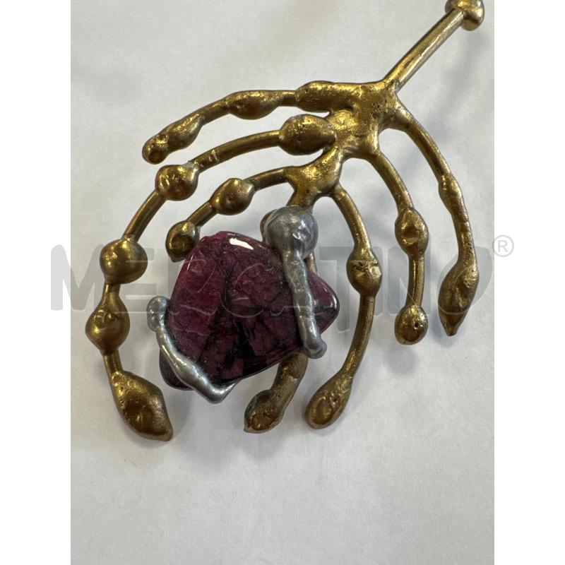 COLLANA ARTIGIANALE DORATA CON PIETRA CENTRALE  | Mercatino dell'Usato Rivarolo canavese 2
