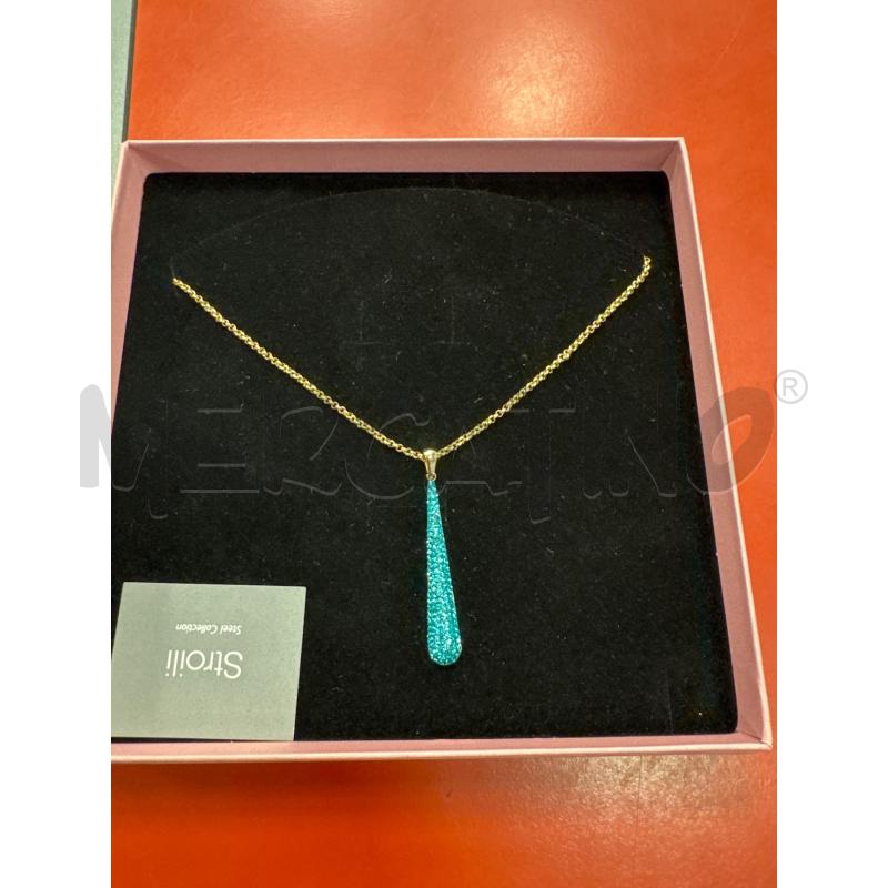 COLLANA STROILI DORATA PENDENTE AZZURRO | Mercatino dell'Usato Rivarolo canavese 1
