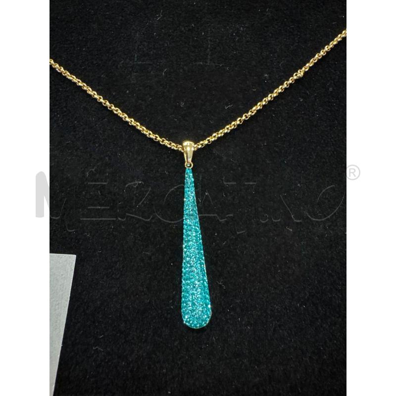 COLLANA STROILI DORATA PENDENTE AZZURRO | Mercatino dell'Usato Rivarolo canavese 2