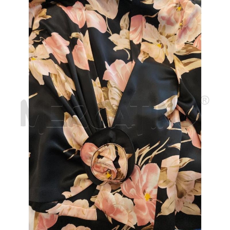 COMPLETO D MARIANGELA SETA NERO FIORI ROSA | Mercatino dell'Usato Rivarolo canavese 2