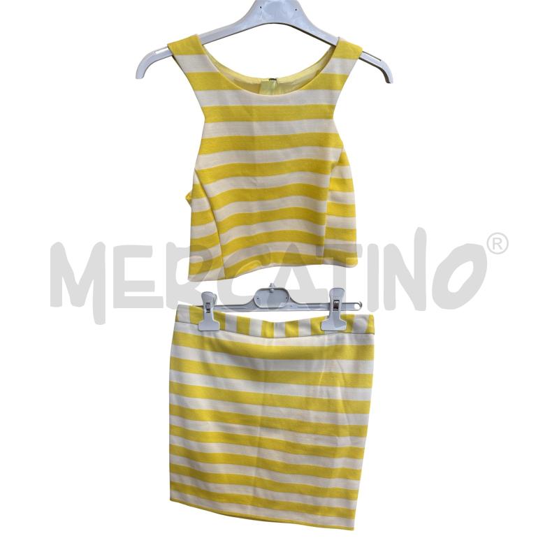 COMPLETO D PATRIZIA PEPE RIGHE GIALLO CREMA | Mercatino dell'Usato Rivarolo canavese 1