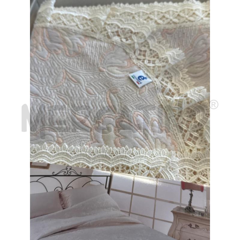 COPRI LETTO MATRI+3CENTRIN PANNA ROSA MACRAME | Mercatino dell'Usato Rivarolo canavese 2