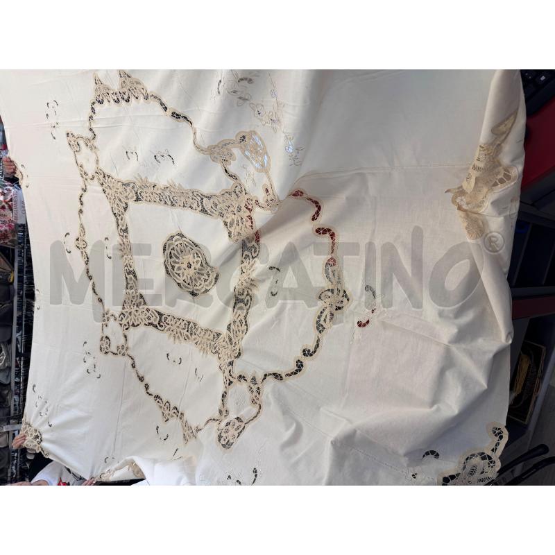 COPRI LETTO MISTO COTONE UNCINETTO BEIGE 2.70X2.45 CIRCA | Mercatino dell'Usato Rivarolo canavese 3