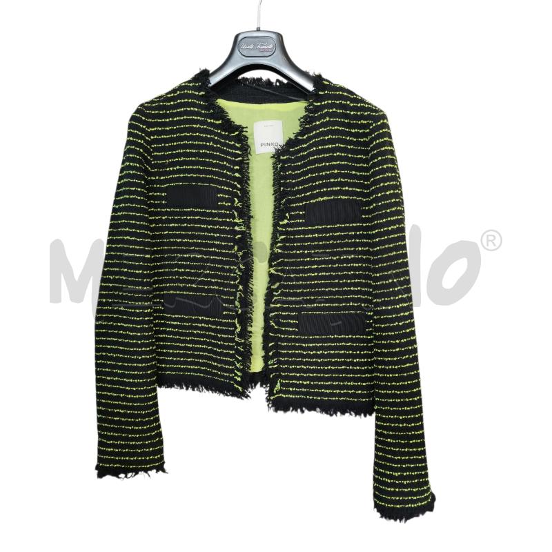 GIACCA D PINKO NERA CUCITURE VERDE FLUO | Mercatino dell'Usato Rivarolo canavese 1