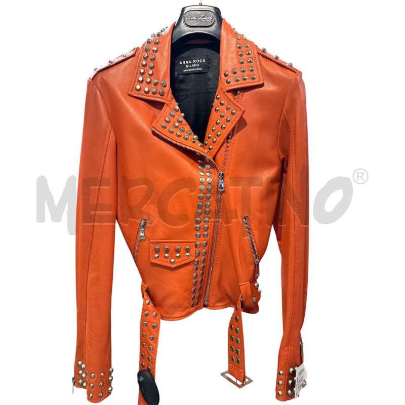 GIUBBINO D ANNA ROCK MILANO PELLE ARANCIO BORCHIE | Mercatino dell'Usato Rivarolo canavese 1