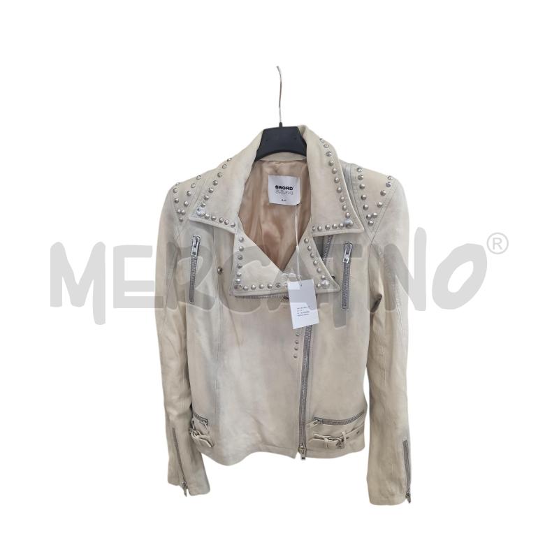 GIUBBINO D SWORD 6.6.44 PELLE CREMA BORCHIE | Mercatino dell'Usato Rivarolo canavese 1