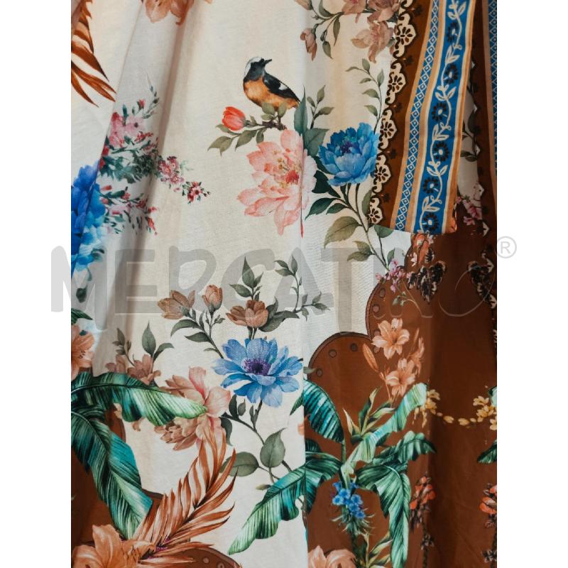GONNA BEIGE MARRONE FIORI BLU UCCELLINI  | Mercatino dell'Usato Rivarolo canavese 2