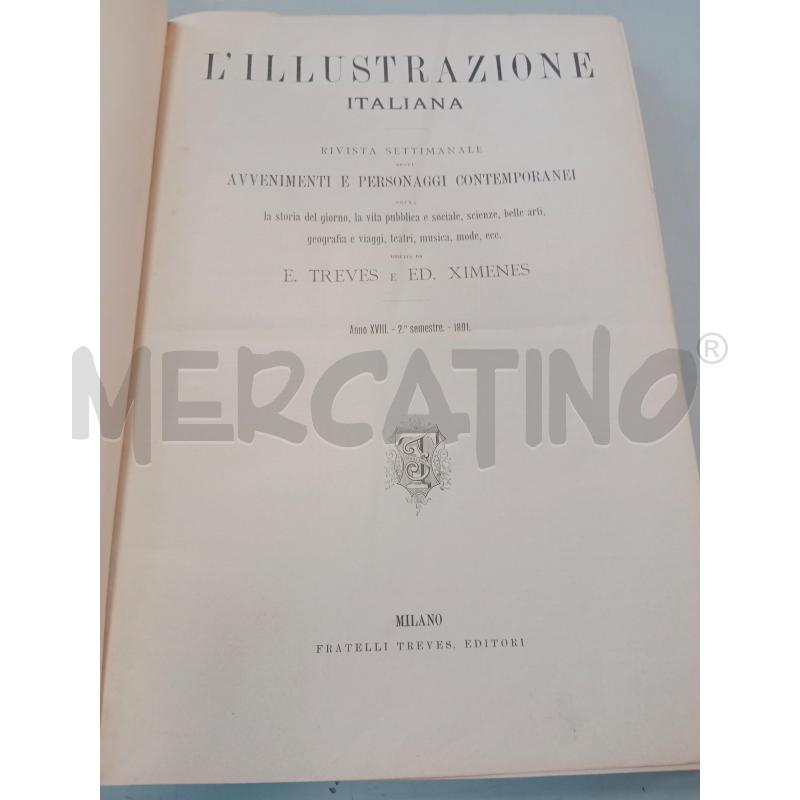 L'ILLUSTRAZIONE ITALIANA 1891 FRATELLI TREVES | Mercatino dell'Usato Rivarolo canavese 2