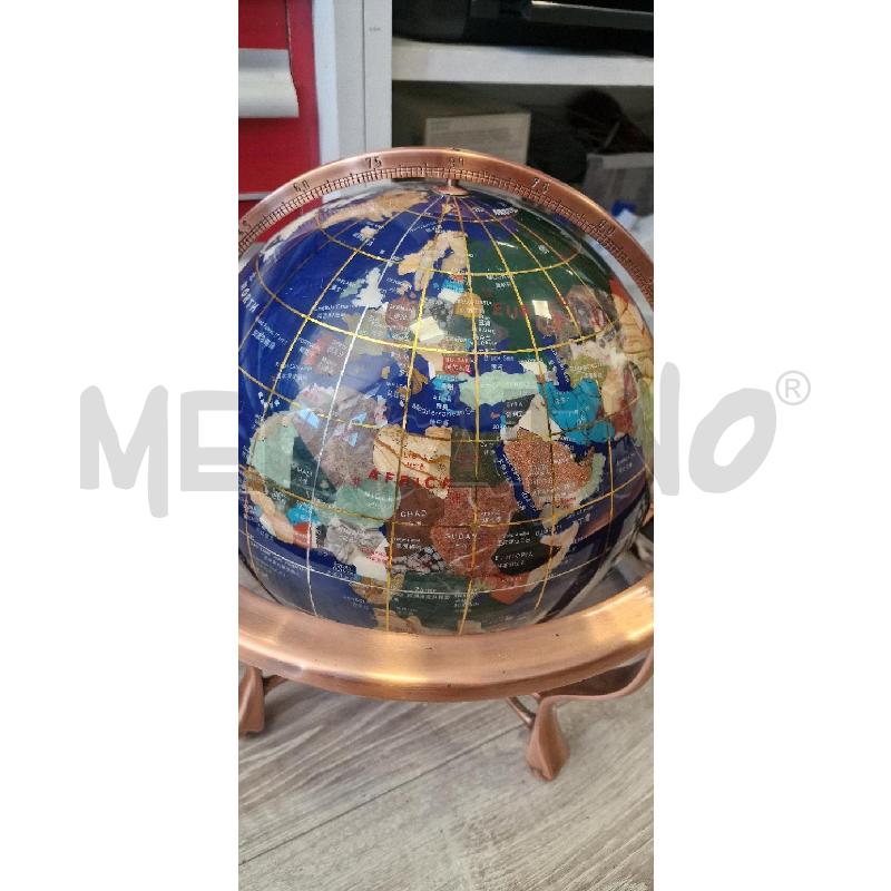 MAPPAMONDO DA TAVOLO CONTINENTI INTARSIATI IN PIETRE | Mercatino dell'Usato Rivarolo canavese 3
