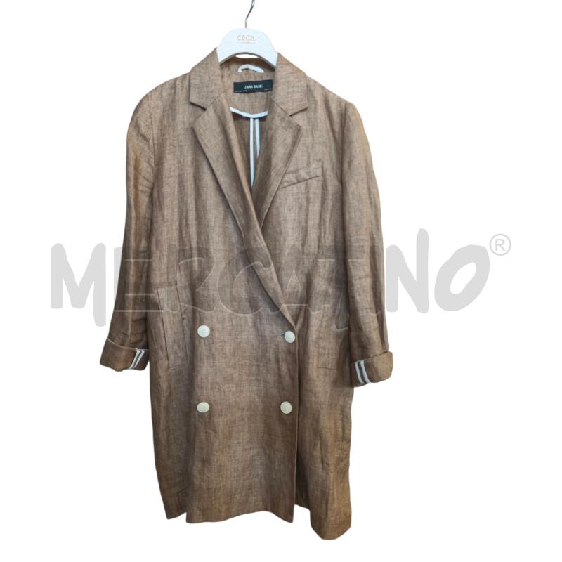 MAXIGIACCA D ZARA MARRONE LINO | Mercatino dell'Usato Rivarolo canavese 1