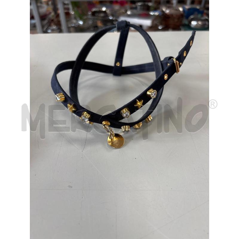 PETTORINA BLU CTELLE CUORI DORATE BIG POSH | Mercatino dell'Usato Rivarolo canavese 1