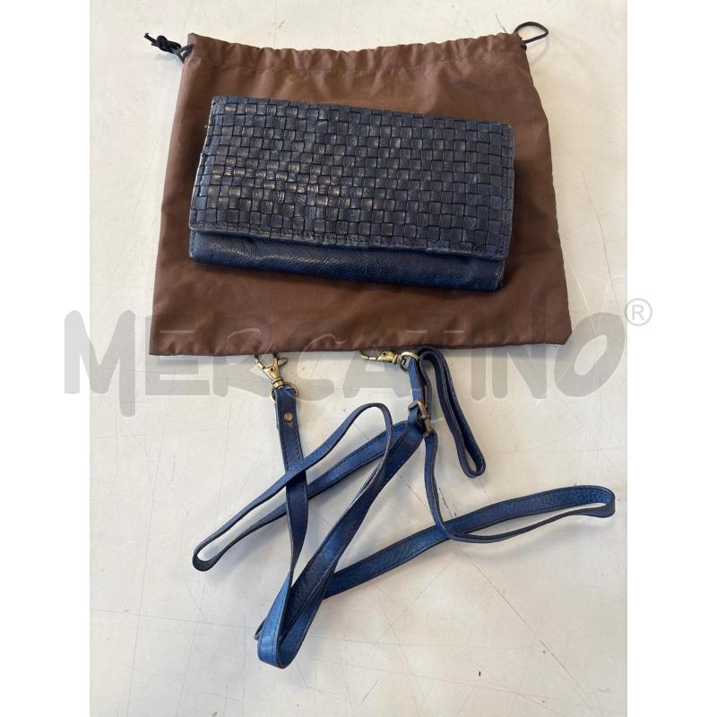 PORTA FOGLIO PELLE BLU CON TRACOLLA | Mercatino dell'Usato Rivarolo canavese 4