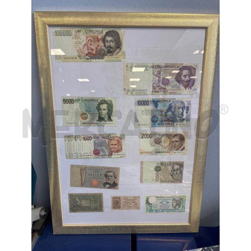 QUADRO CORNICE DORATA CARTAMONETA LIRE | Mercatino dell'Usato Rivarolo canavese 1