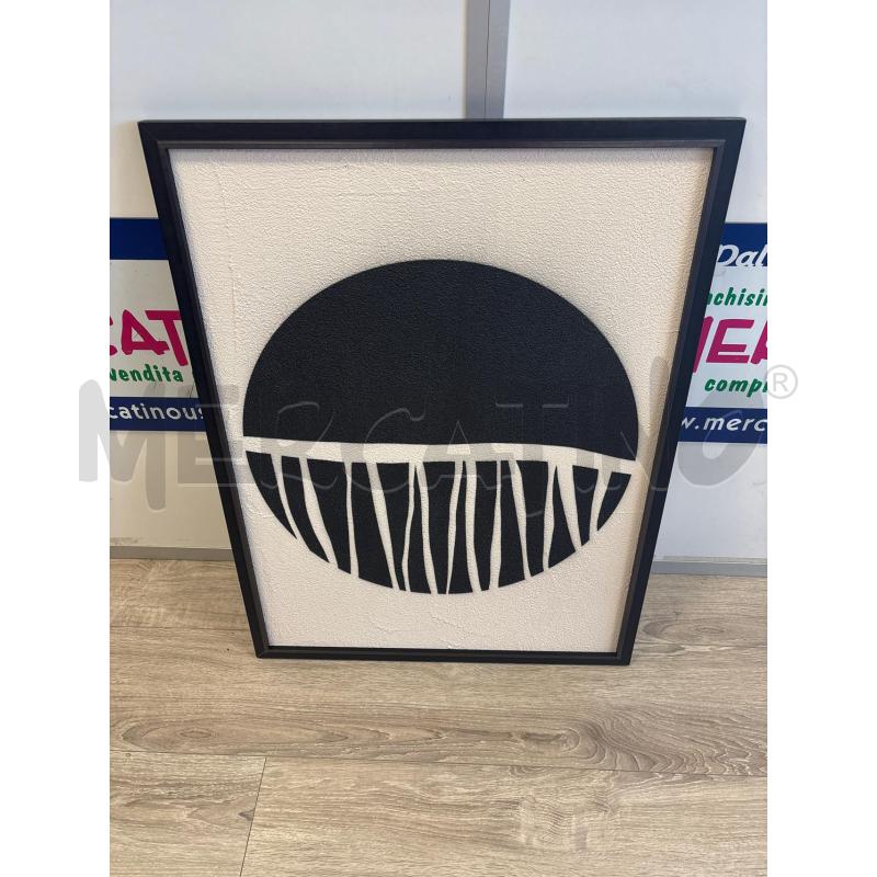 QUADRO MATERICA LA LUNA A STRISCE | Mercatino dell'Usato Rivarolo canavese 1