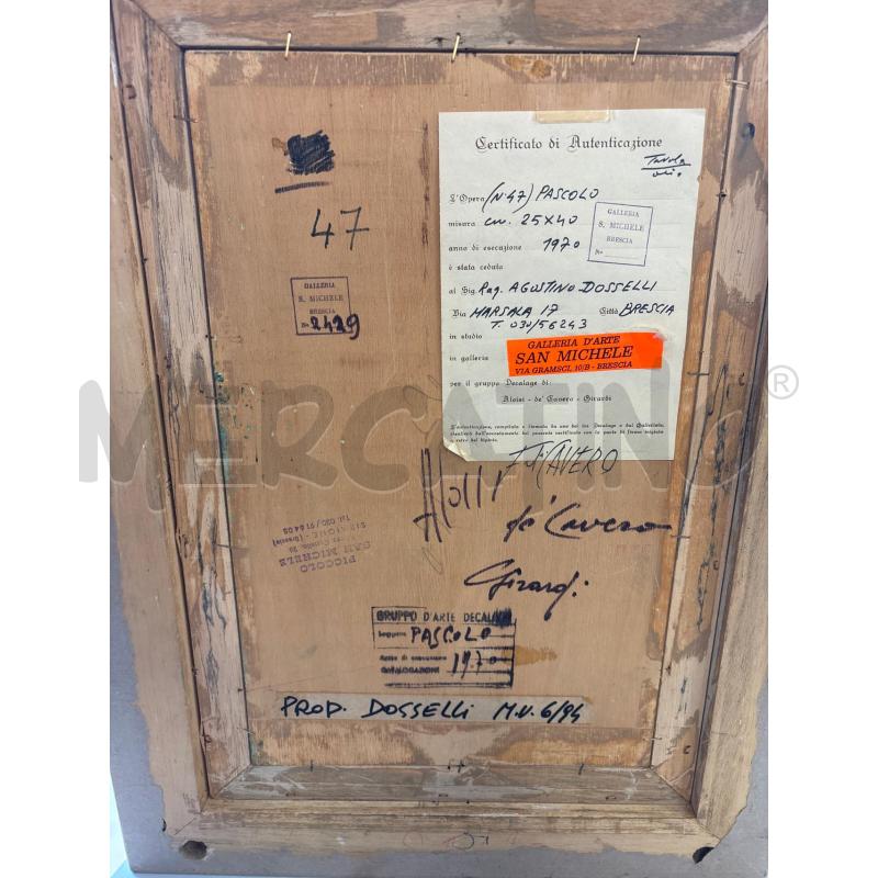 QUADRO OLIO SU TAVOLA DECALAGE PASCOLO 24X39 | Mercatino dell'Usato Rivarolo canavese 2