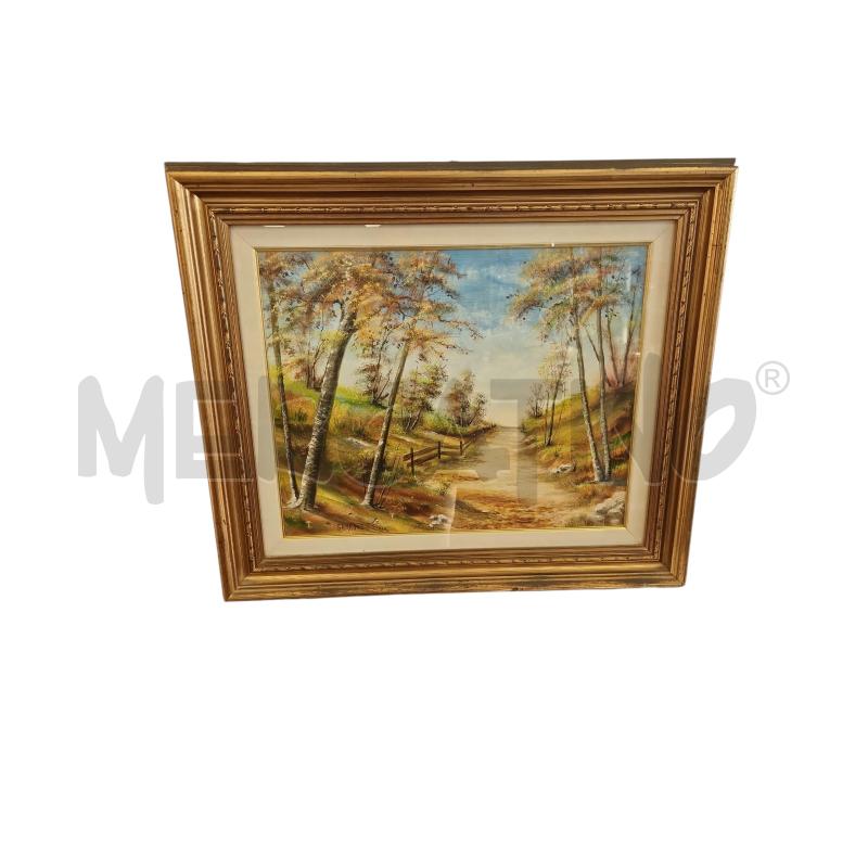 QUADRO OLIO SU TELA A FIRMA GARRONE PAESAGGIO CON ALBERI | Mercatino dell'Usato Rivarolo canavese 1