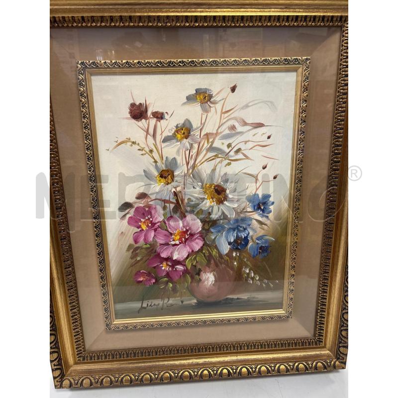 QUADRO OLIO SU TELA LINA ROSSI VASO FIORI | Mercatino dell'Usato Rivarolo canavese 1