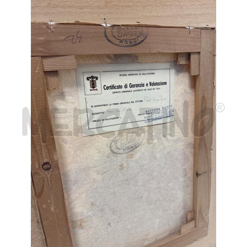 QUADRO OLIO SU TELA LINA ROSSI VASO FIORI | Mercatino dell'Usato Rivarolo canavese 2