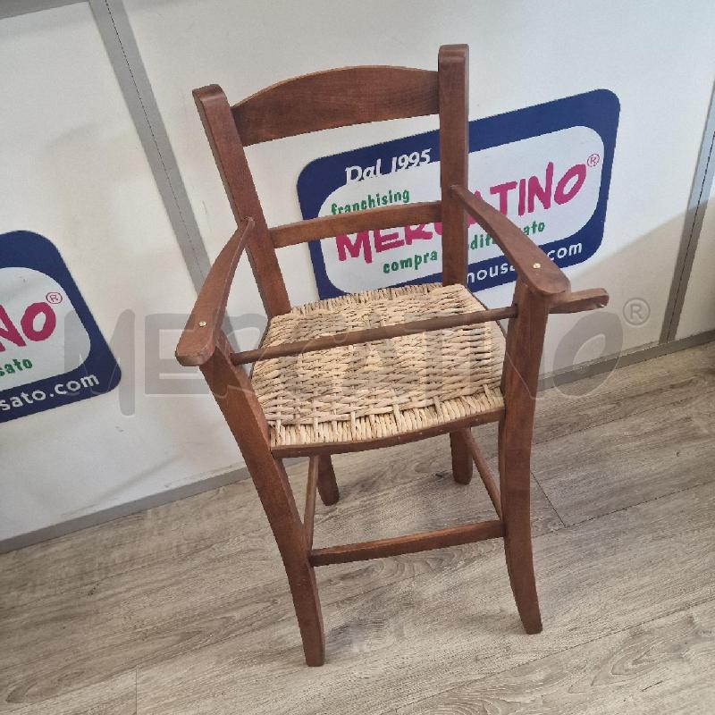 SEGGIOLINO BIMBI LEGNO SEDUTA PAGLIA ARTIGIANALE  | Mercatino dell'Usato Rivarolo canavese 1