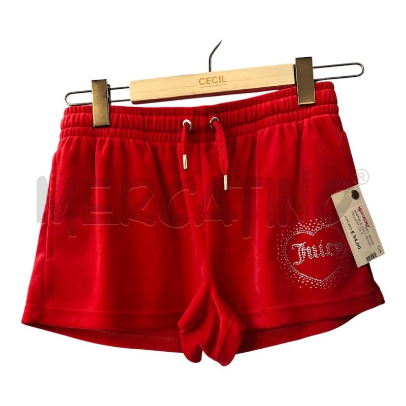 SHORTS D JUICY ROSSO VELLUTO | Mercatino dell'Usato Rivarolo canavese 1