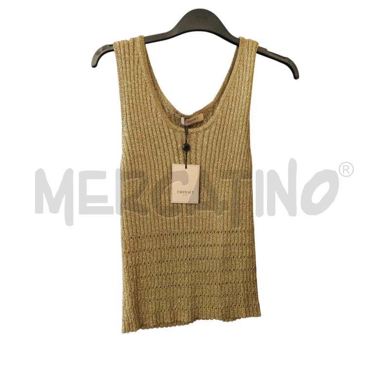 SOTTO GIACCA TWINSET DORATO LUREX | Mercatino dell'Usato Rivarolo canavese 1