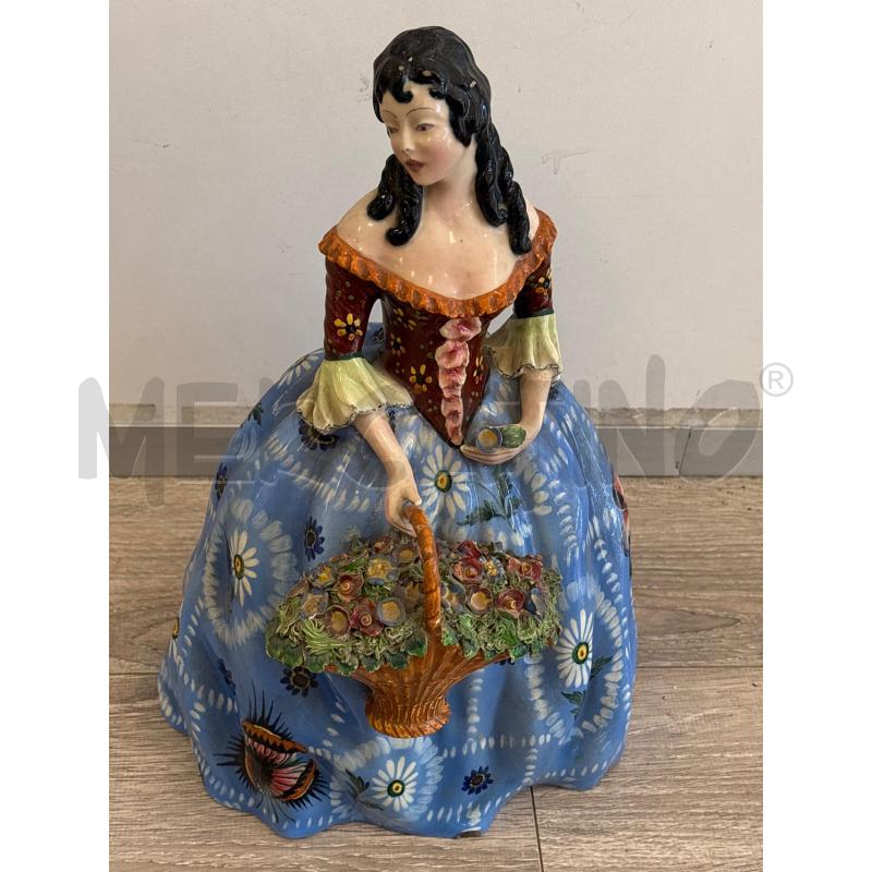 STATUA DONNA MADE IN ITALY CESTO FIORI | Mercatino dell'Usato Rivarolo canavese 1