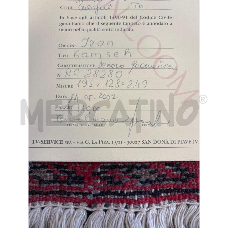 TAPPETO IRANIANO KAMSEH 195X128 | Mercatino dell'Usato Rivarolo canavese 1